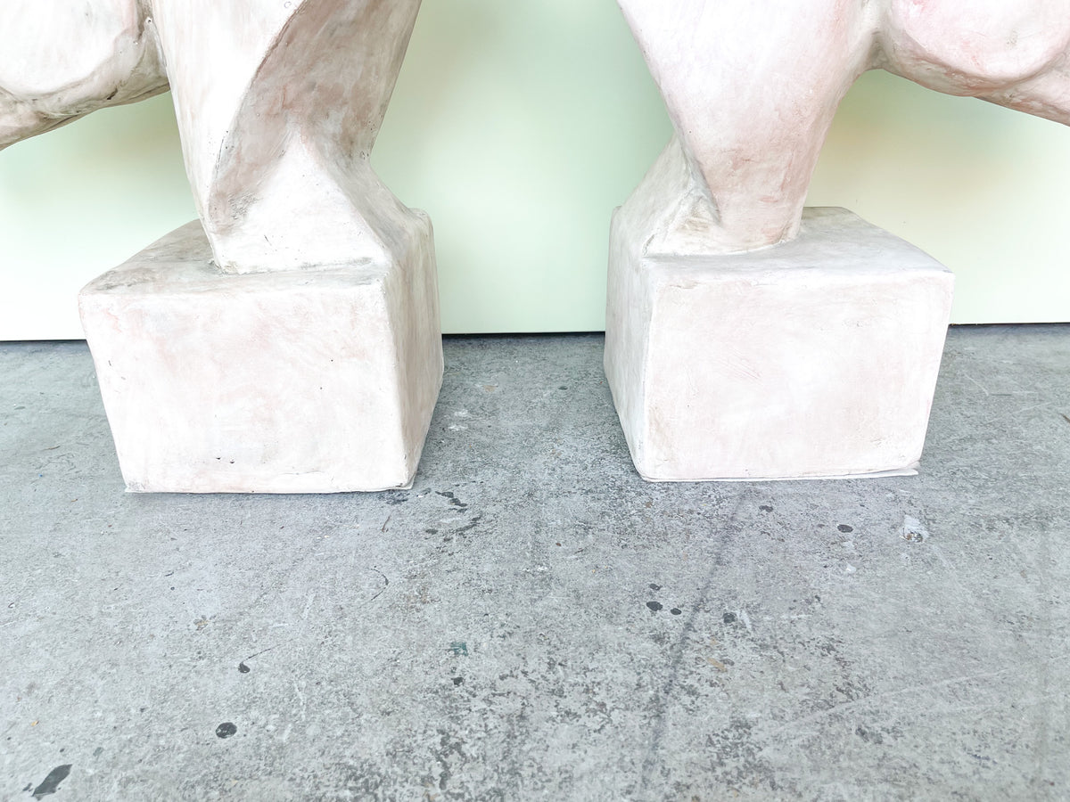 Pair of Large Horse Bust Sculptures