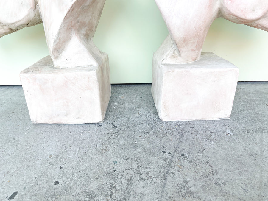 Pair of Large Horse Bust Sculptures