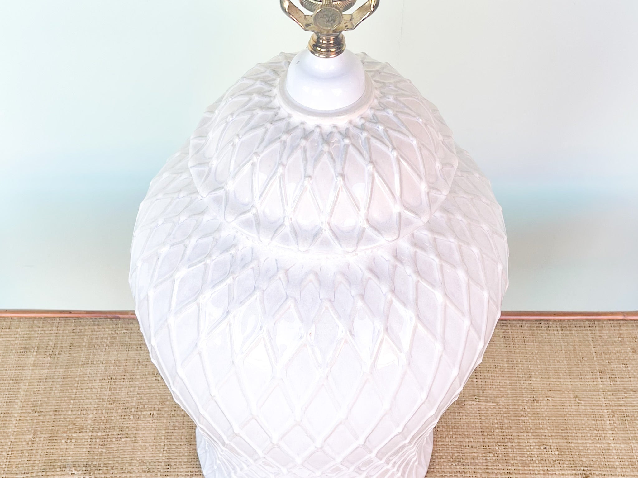 White lattice best sale ginger jar lamps