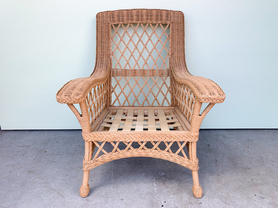 Henry Link Braided Wicker Lounge Chair