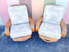 Pair of Rattan Swivel Lounge Chairs
