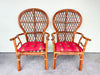 Pair of Rattan Balloon Back Chairs