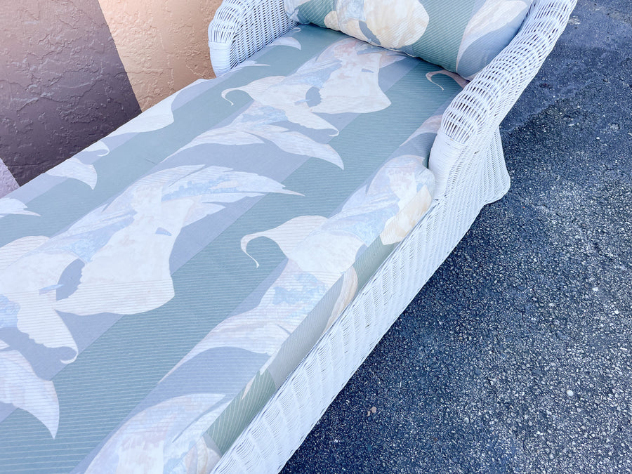 Palm Beach Chic Draped Wicker Chaise
