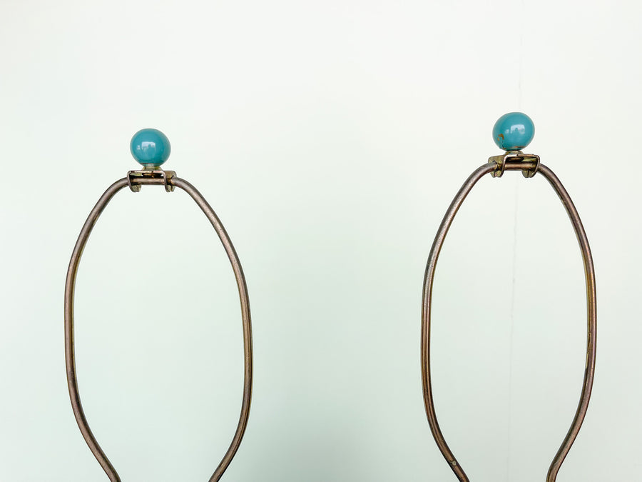 Pair of Ocean Teal Lamps