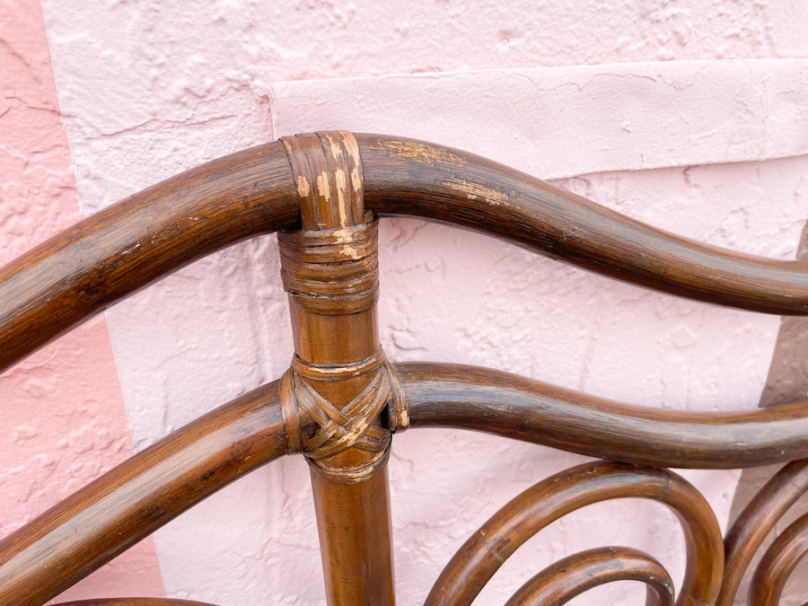 Pair of Bent Wood Rattan Twin Headboards