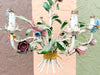 Colorful Floral Tole Chandelier