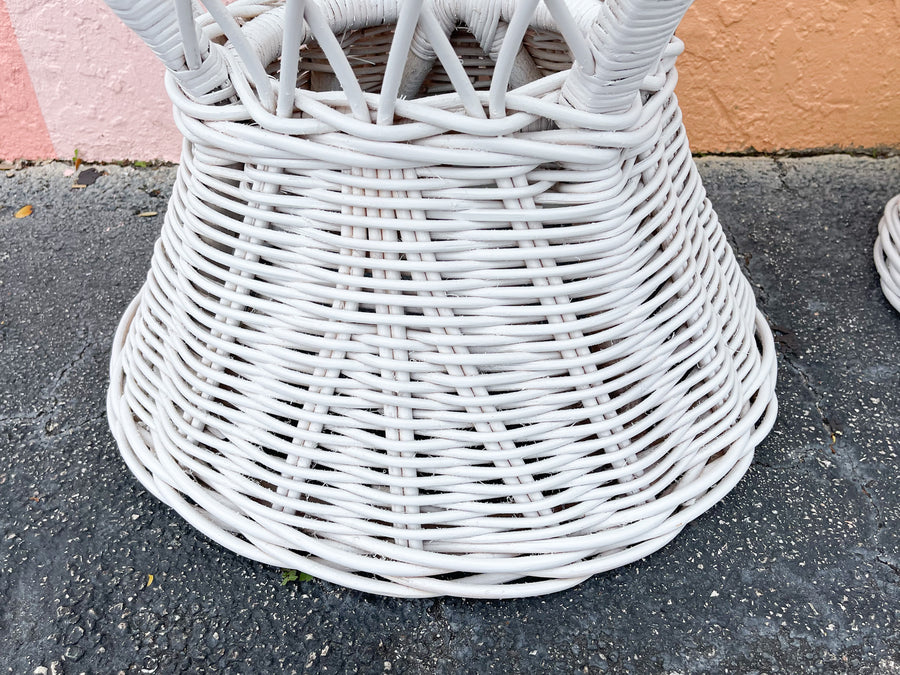 Pair of Braided Rattan Side Tables
