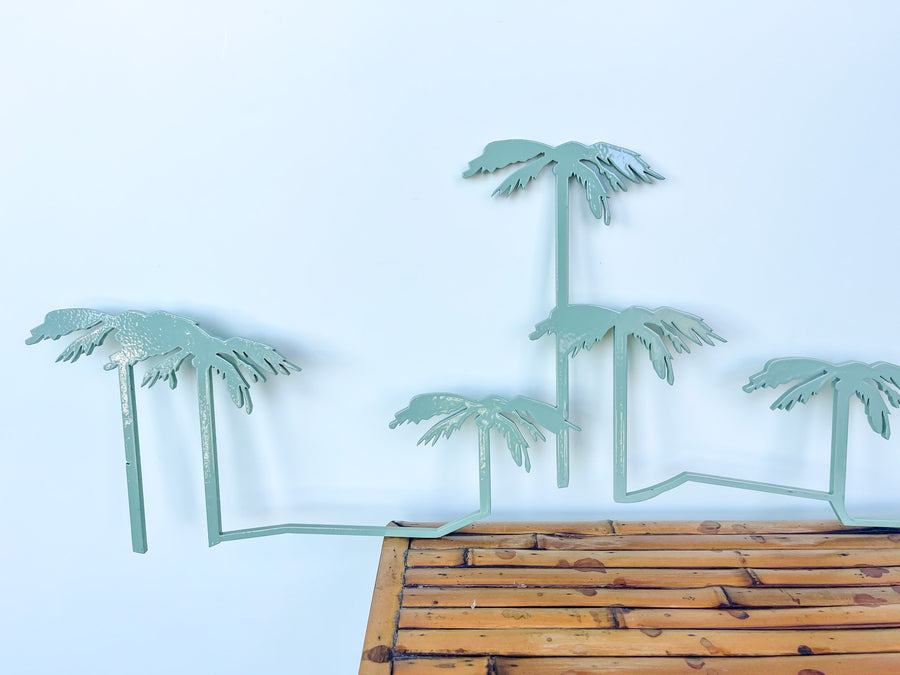 Pair of Coastal Sea Foam Palm Tree Wall Art