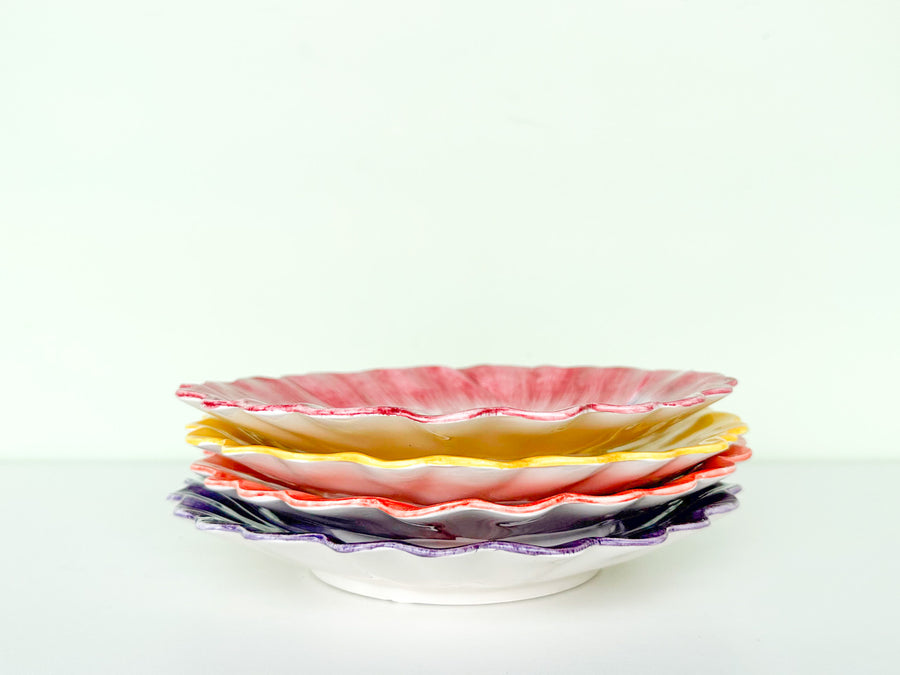 Set of Four Fitz and Floyd Pansy Plates