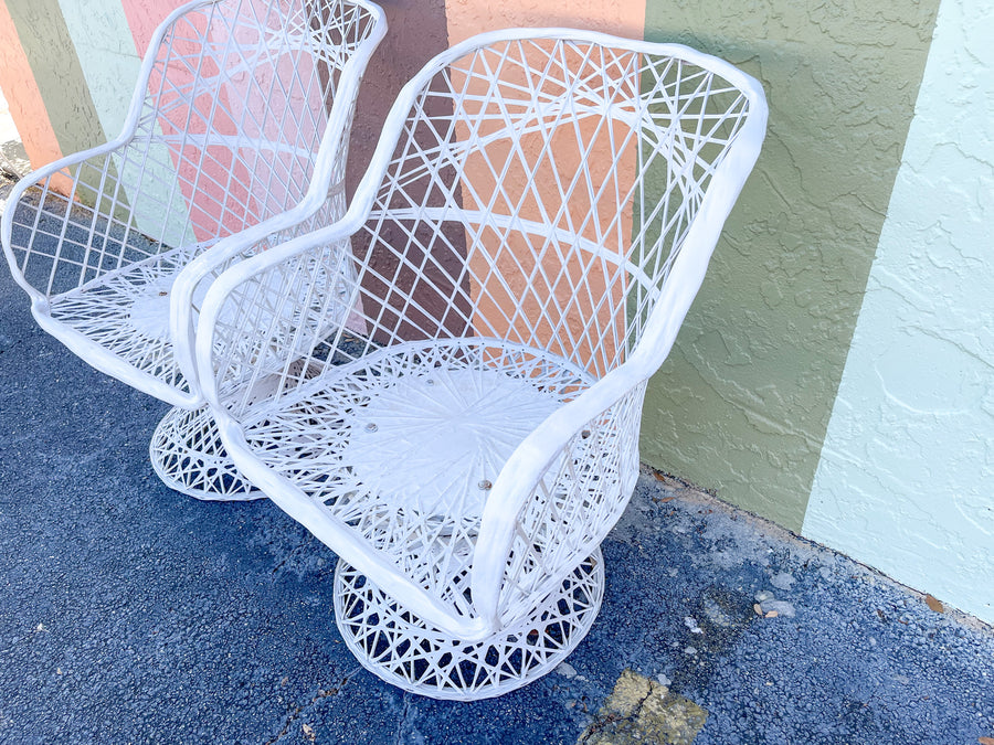 Pair of Webspun Arm Chairs