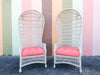 Pair of Island Chic Rattan Hooded Chairs