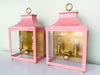 Pair of Modern Pink Pagoda Outdoor Sconces