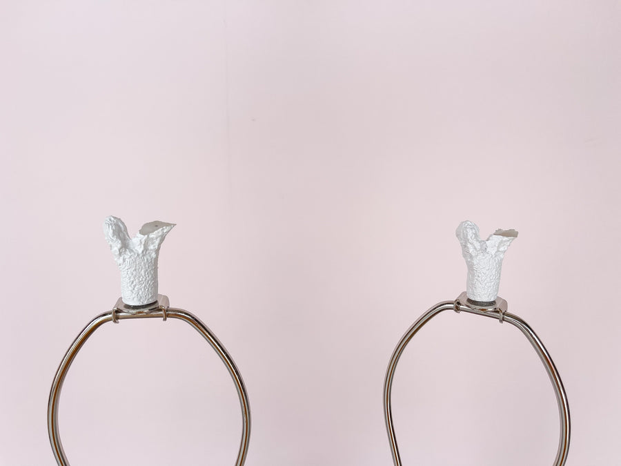 Pair of Coral and Lucite Lamps