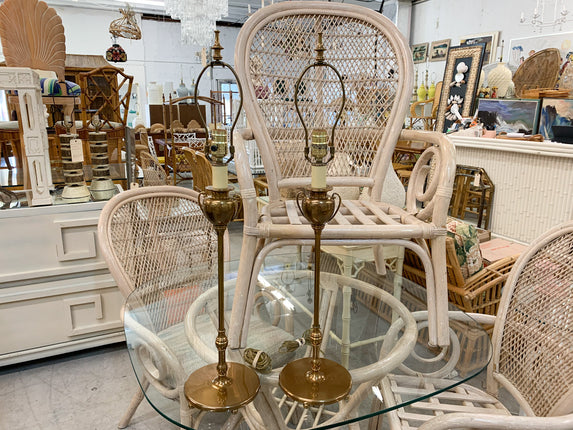 Pair of Skinny Brass Urn Lamps