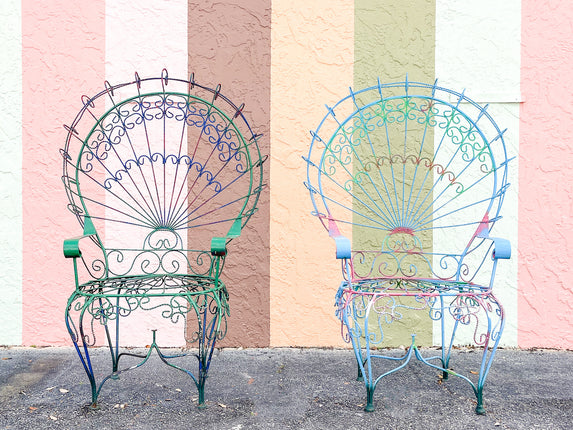 Pair of Salterini Style Peacock Chairs