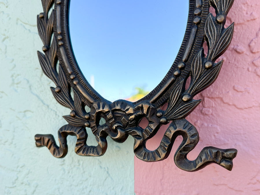 Pair of Petite Brass Bow Mirrors