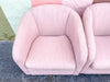 Pair of Pink Chic Upholstered Swivel Chairs