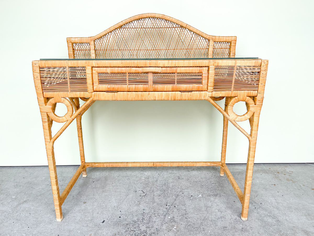 Island Style Rattan Writing Desk