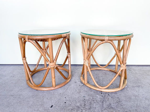 Pair of Rattan Cocktail Tables