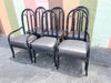 Set of Six Kips Bay Show House Black Rattan Dining Chairs
