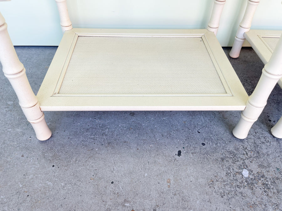 Pair of Faux Bamboo Fretwork Side Tables