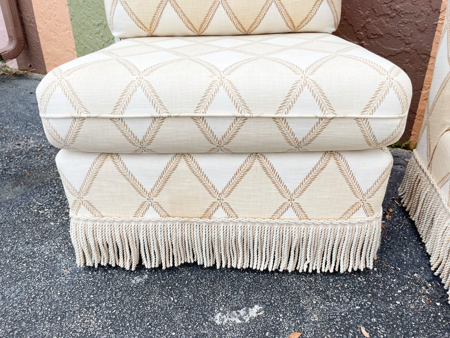 Pair of Fabulous Fringe Slipper Chairs