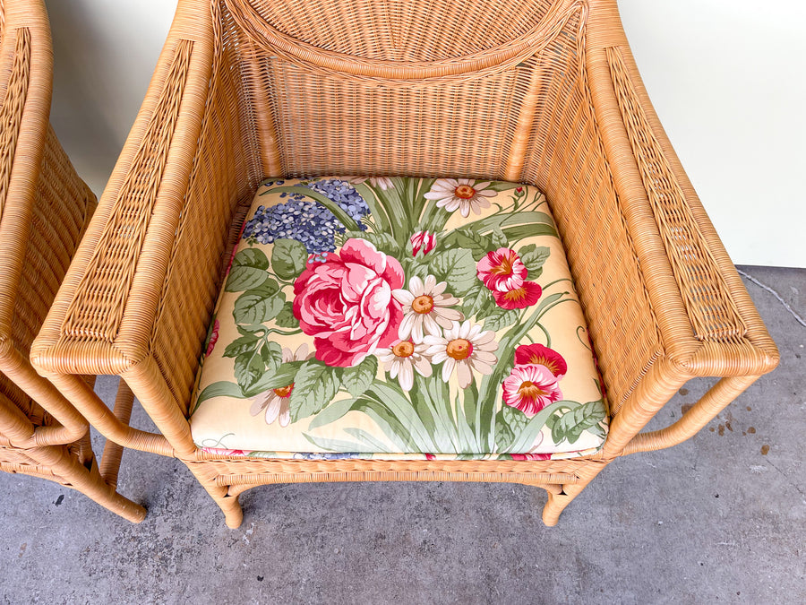 Pair of Wicker Chic Arm Chairs