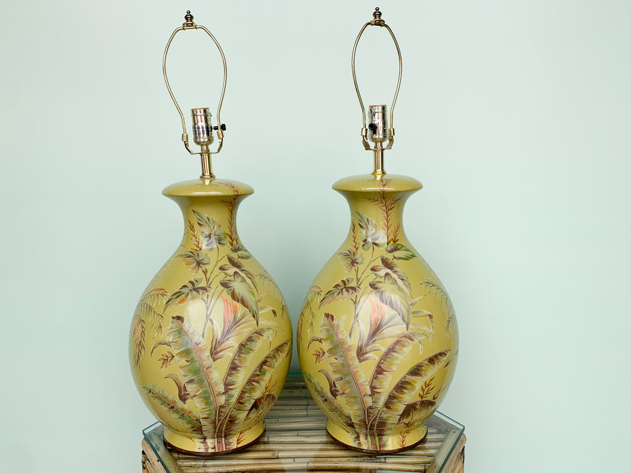 Pair of Tropical Chartreuse Lamps