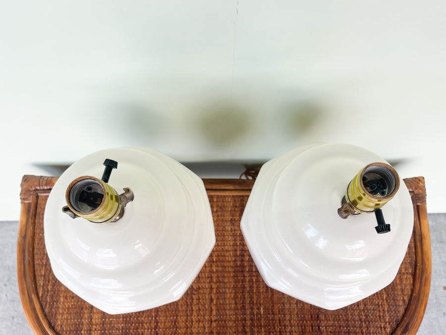 Pair of Cream Ginger Jar Lamps