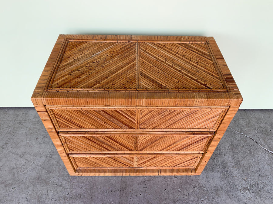 Pair of Oversized Rattan Chests