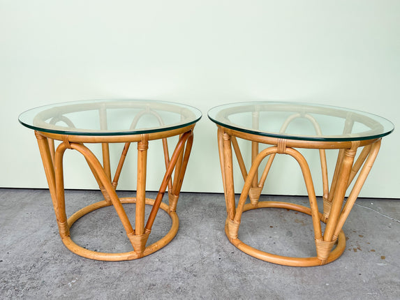 Pair of Rattan End Tables