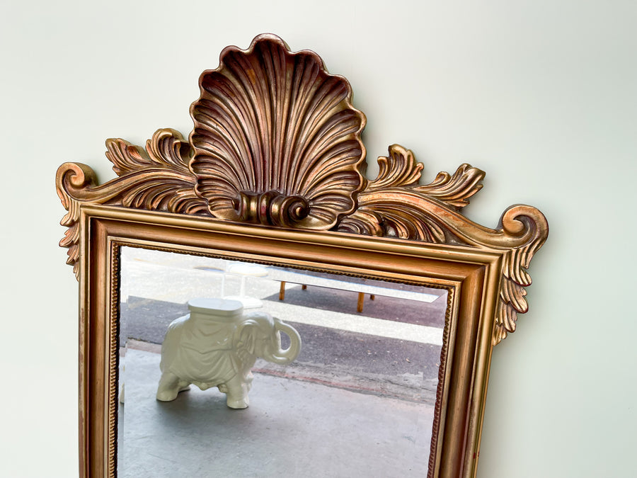 Hollywood Regency Gold Shell Mirror