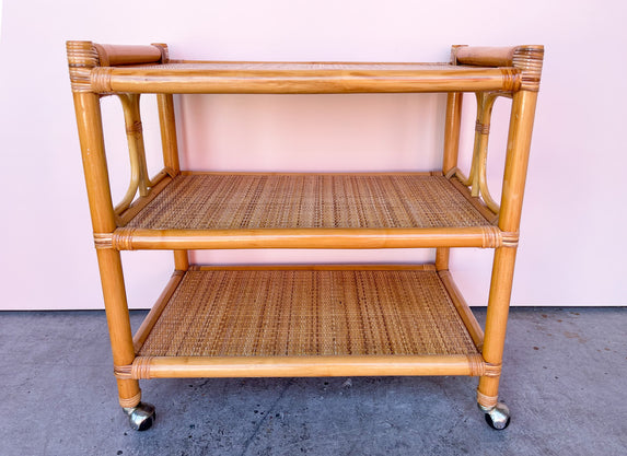 Rattan and Seagrass Bar Cart