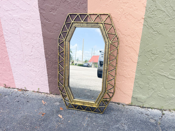 Gold Faux Bamboo Fretwork Mirror