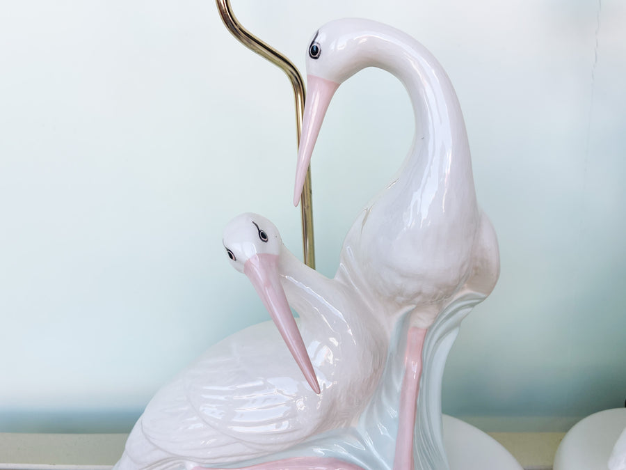 Pair of Old Florida Ibis Lamps