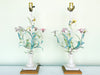 Pair of Cute Floral Tole Lamps