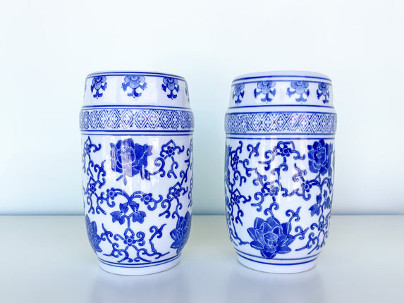 Pair of Blue and White Vases