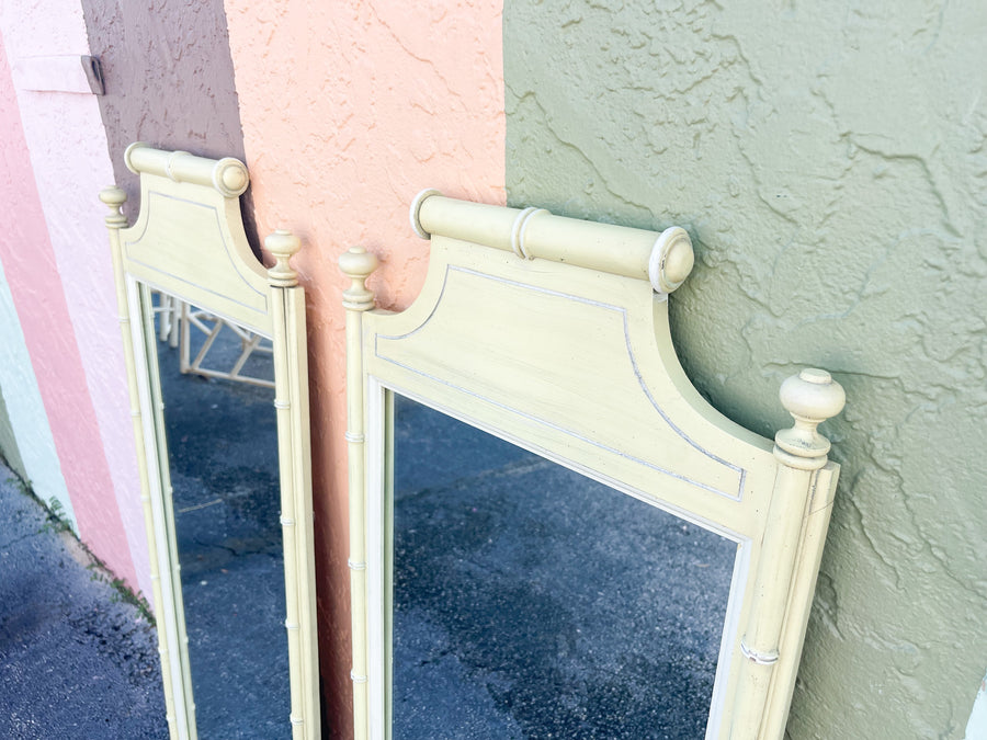 Pair of Faux Bamboo Henry Link Mirrors