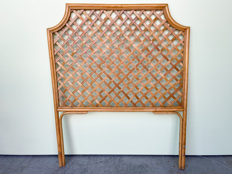 Pair of Lattice Rattan Twin Headboards