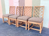 Set of Four Lattice Back Rattan Chairs