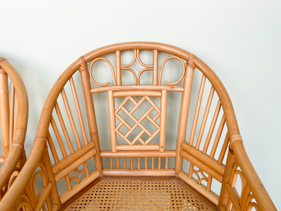 Pair of Brighton Style Rattan and Cane Chairs