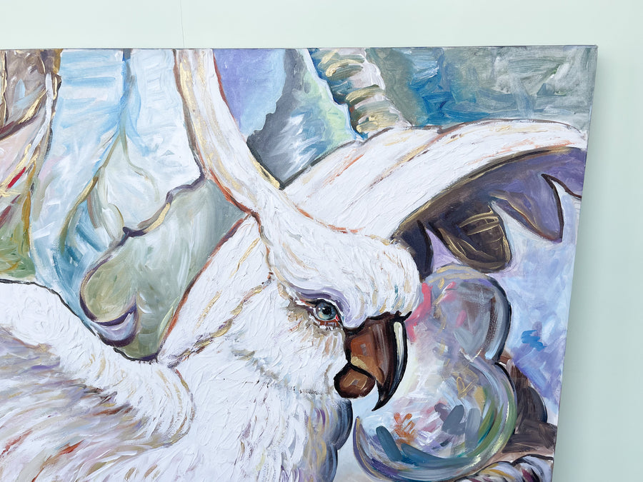 Colorful Cockatoo Signed Painting