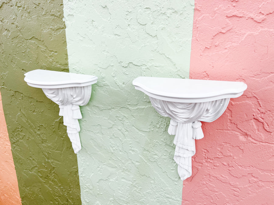 Pair of Draper Style Swag Wall Shelves