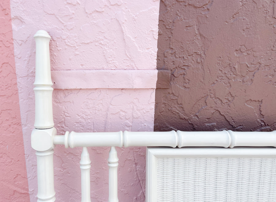 Pair of Palm Beach Chic Faux Bamboo Twin Headboards