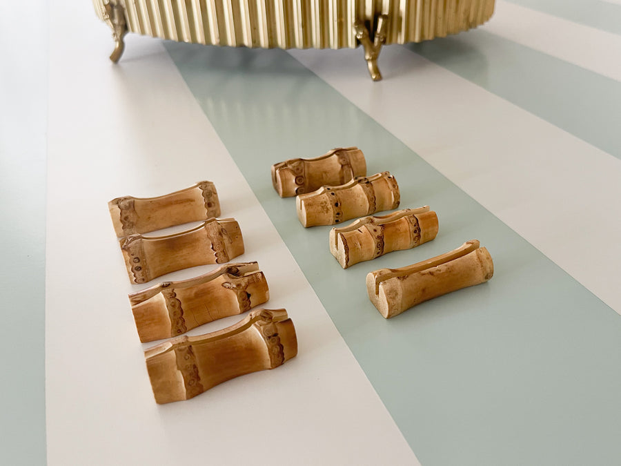 Set of Eight Bamboo Place Card Holders