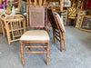 Pair of Faux Bamboo and Cane Folding Chairs