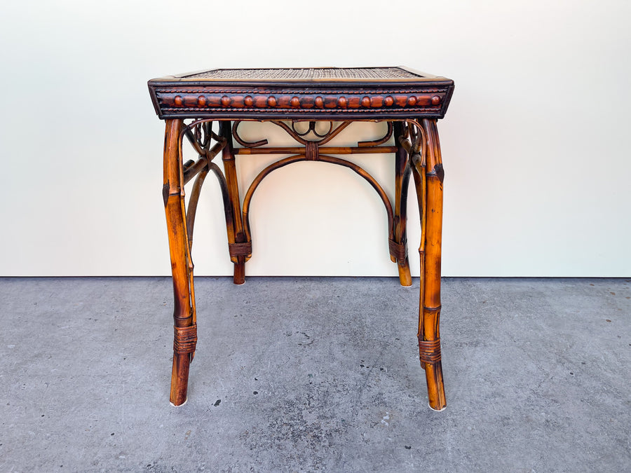 Pair of Bent Rattan Nesting Tables