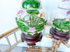Pair of Pink and Green Lotus Lamps