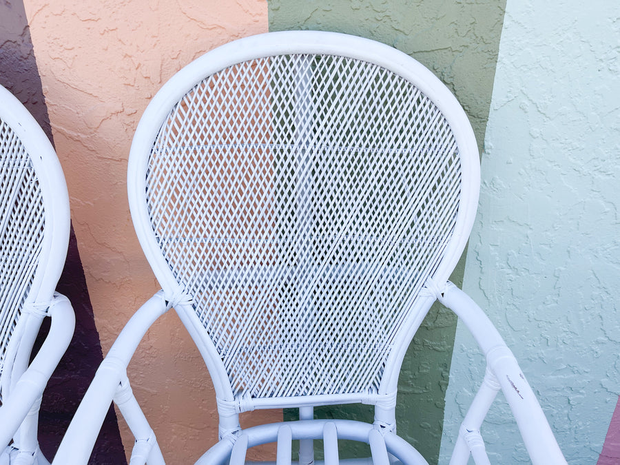 Pair of White Balloon Back Chairs