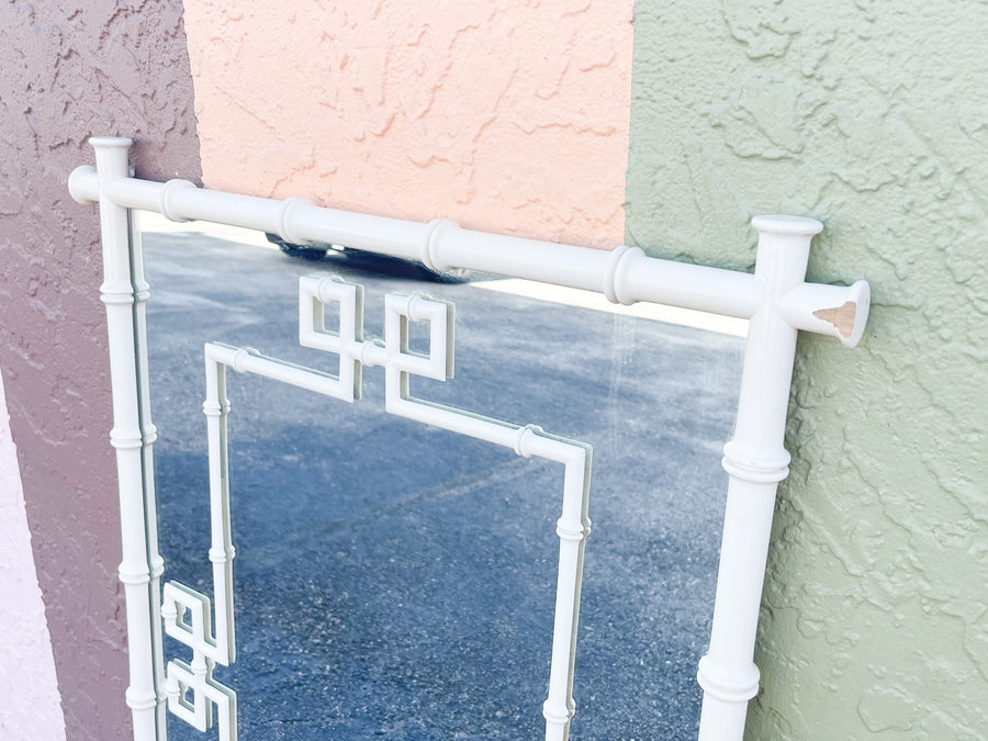 Pair of Faux Bamboo Greek Key Mirrors